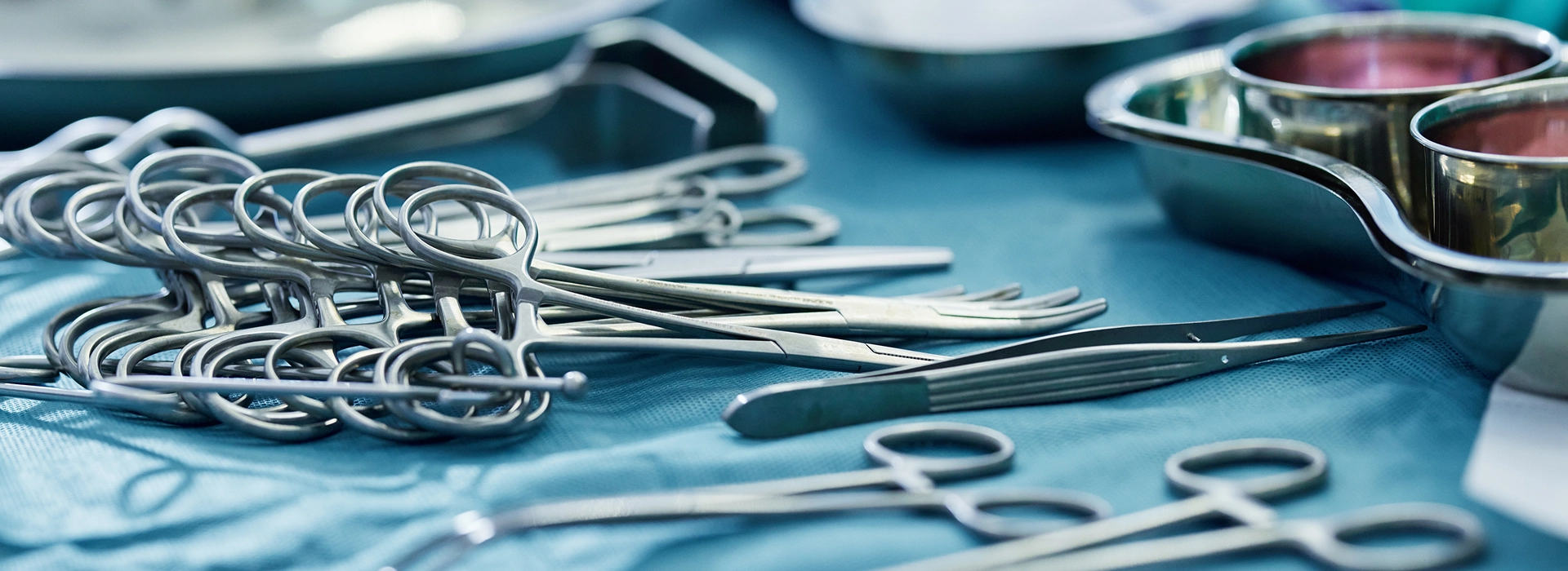 medical scissors on a table